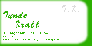tunde krall business card